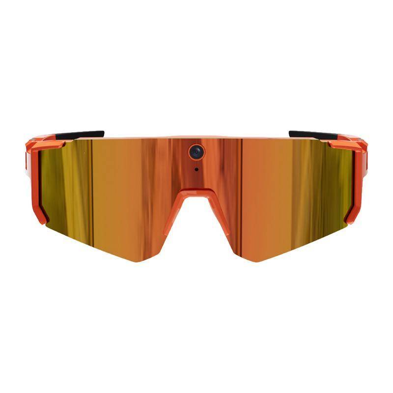 COLMI V03 Sports Sunglasses, Smarte Sport Sonnenbrille mit 8MP Kamera, Audio, Bluetooth 5.3, IP54 - Ausführung: Orange mit orangenen Gläsern