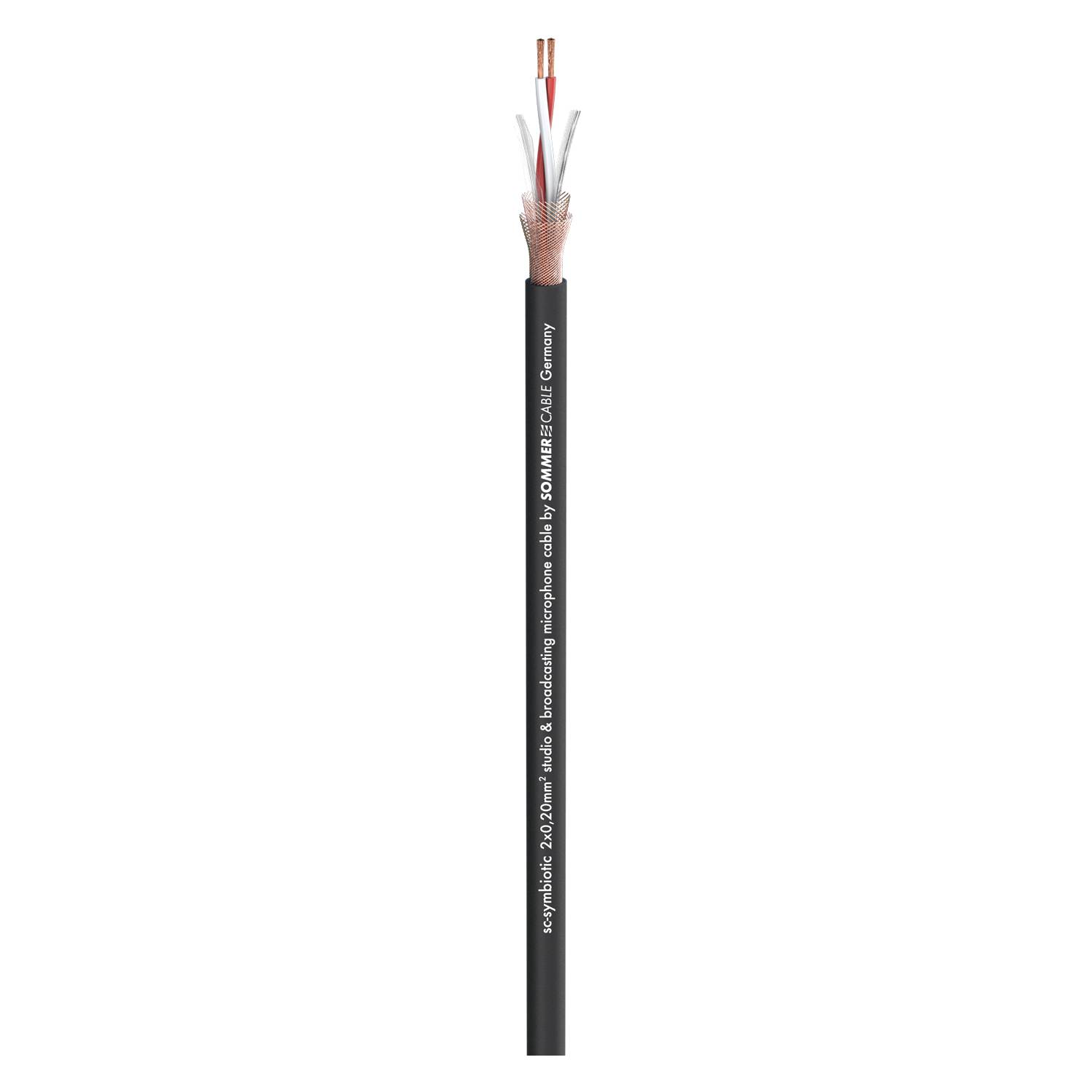 Mikrofonkabel SC-Symbiotic; 2 x 0,20 mm²; PVC Ø 5,20 mm; schwarz