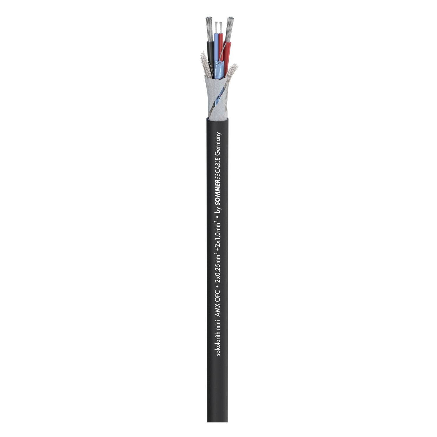 SC-Kolorith MINI; Audio: 1 x 2 x 0,25 mm²; Power: 2 x 1,00 mm²; PVC Ø 6,50 mm; schwarz