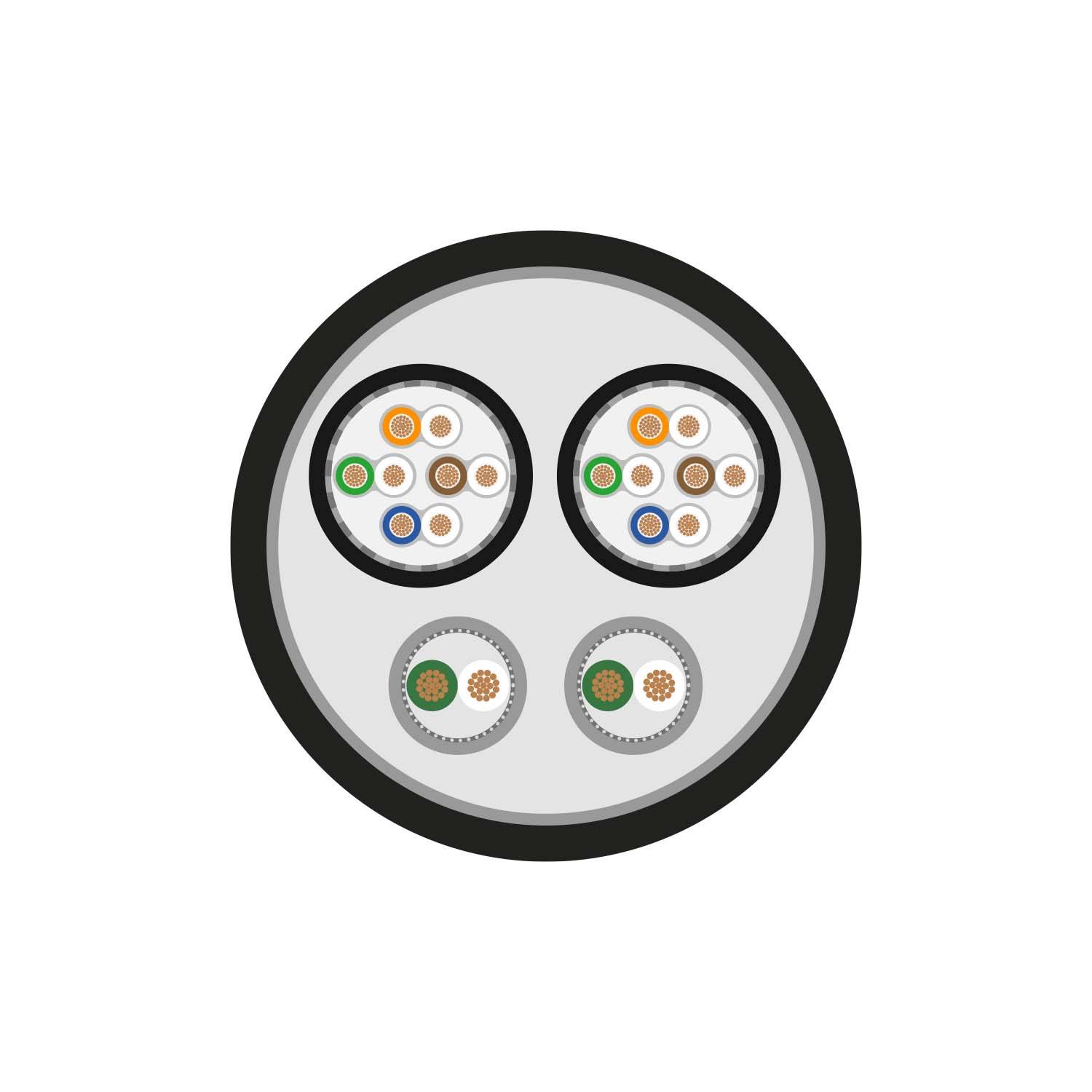 SC-Monocat 202; 2 x CAT.7; DMX: 2 x 2 x 0,25 mm²; PVC Ø 15,60 mm; schwarz