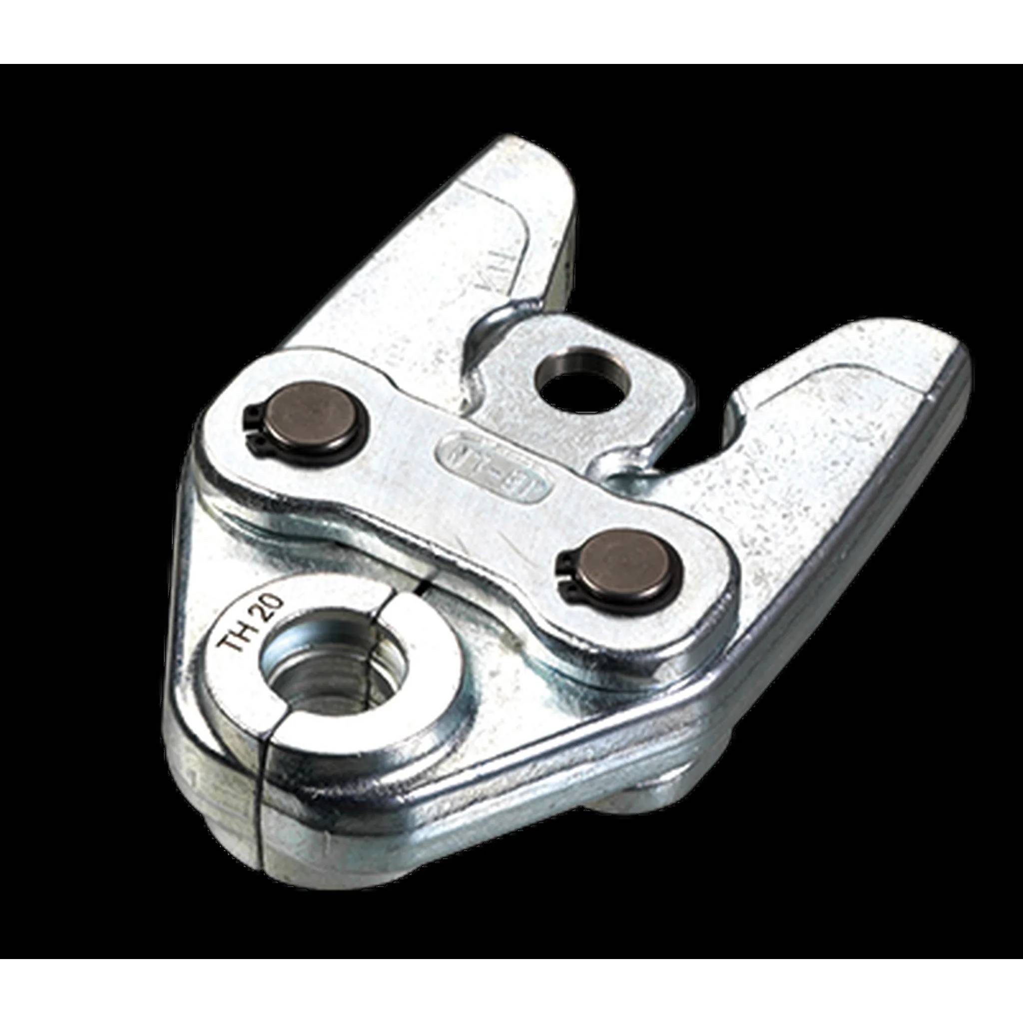 Nahaufnahme eines Metallkabelschneiders oder Abisoliertools auf schwarzem Hintergrund.