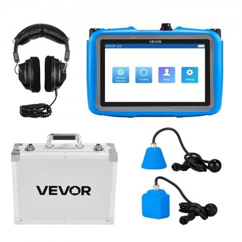 VEVOR-Inspektionskit mit blauem Touchscreen-Monitor, Kopfhörer, Tragetasche und zwei kabelgebundenen Sondeneinsätzen.