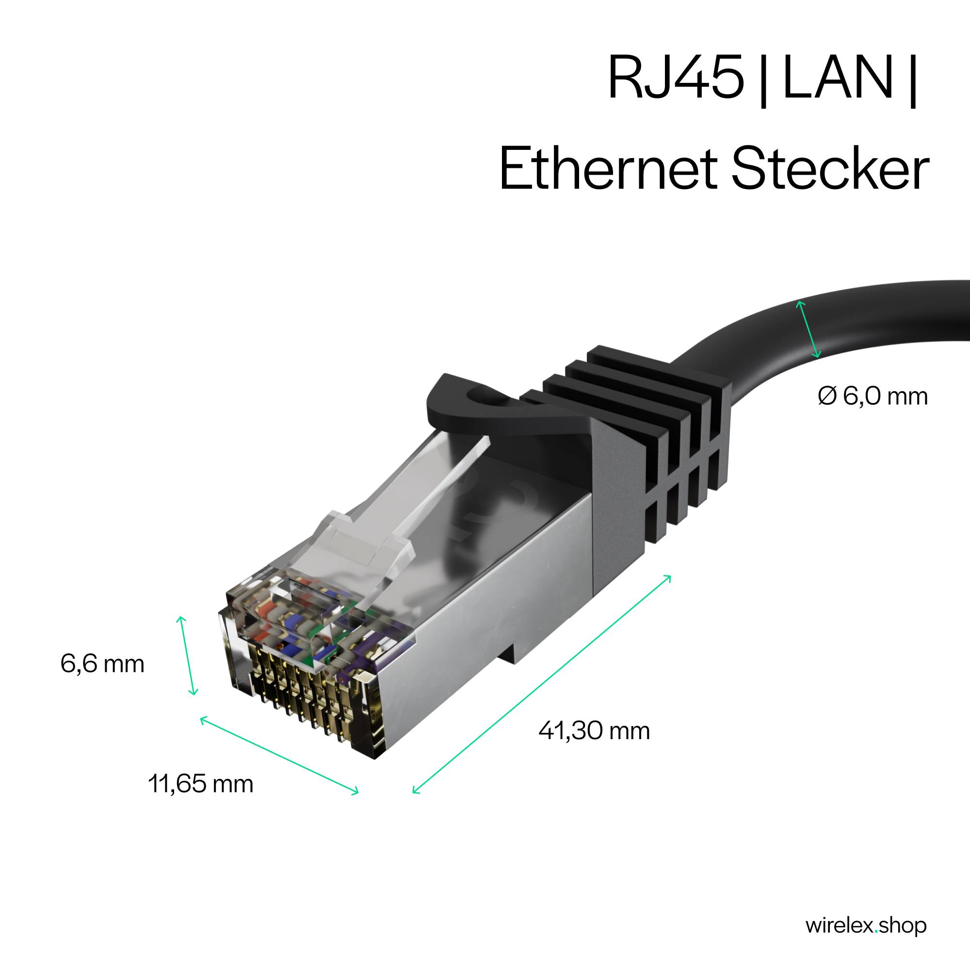 Flexline RJ45 Netzwerkkabel, Cat. 7, S/FTP, PUR, schleppkettentauglich, schwarz 20,00m