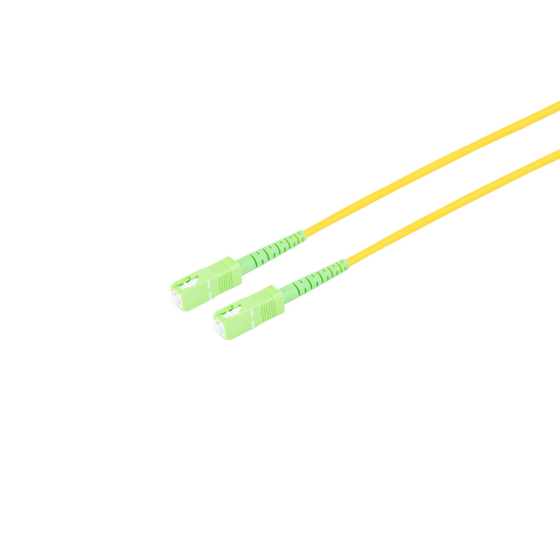 LWL Simplex Glasfaser Patchkabel SC/SC APC 9/125µ, OS2 gelb 20,00m