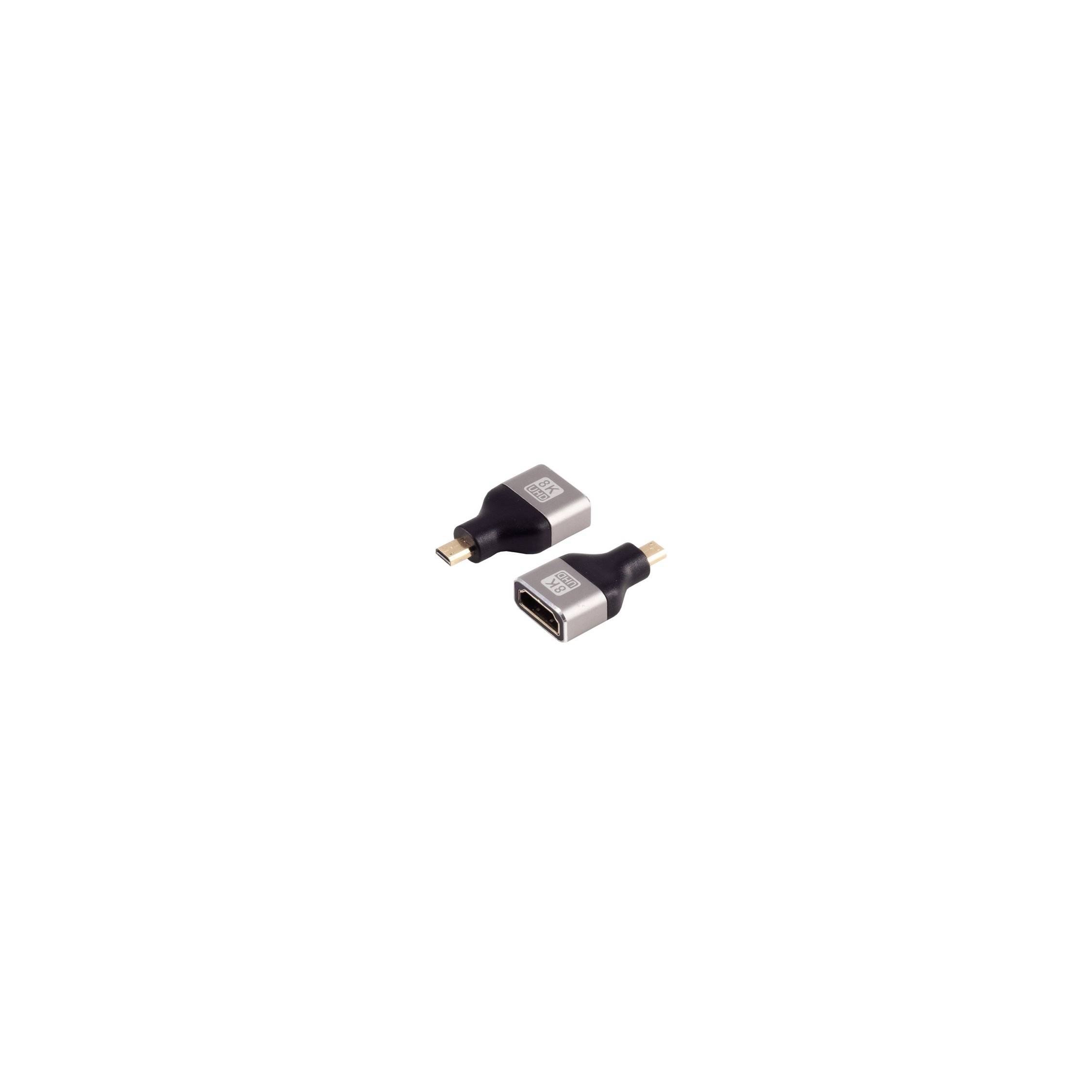 HDMI-D Adapter, HDMI-A Buchse, 8K, Metall