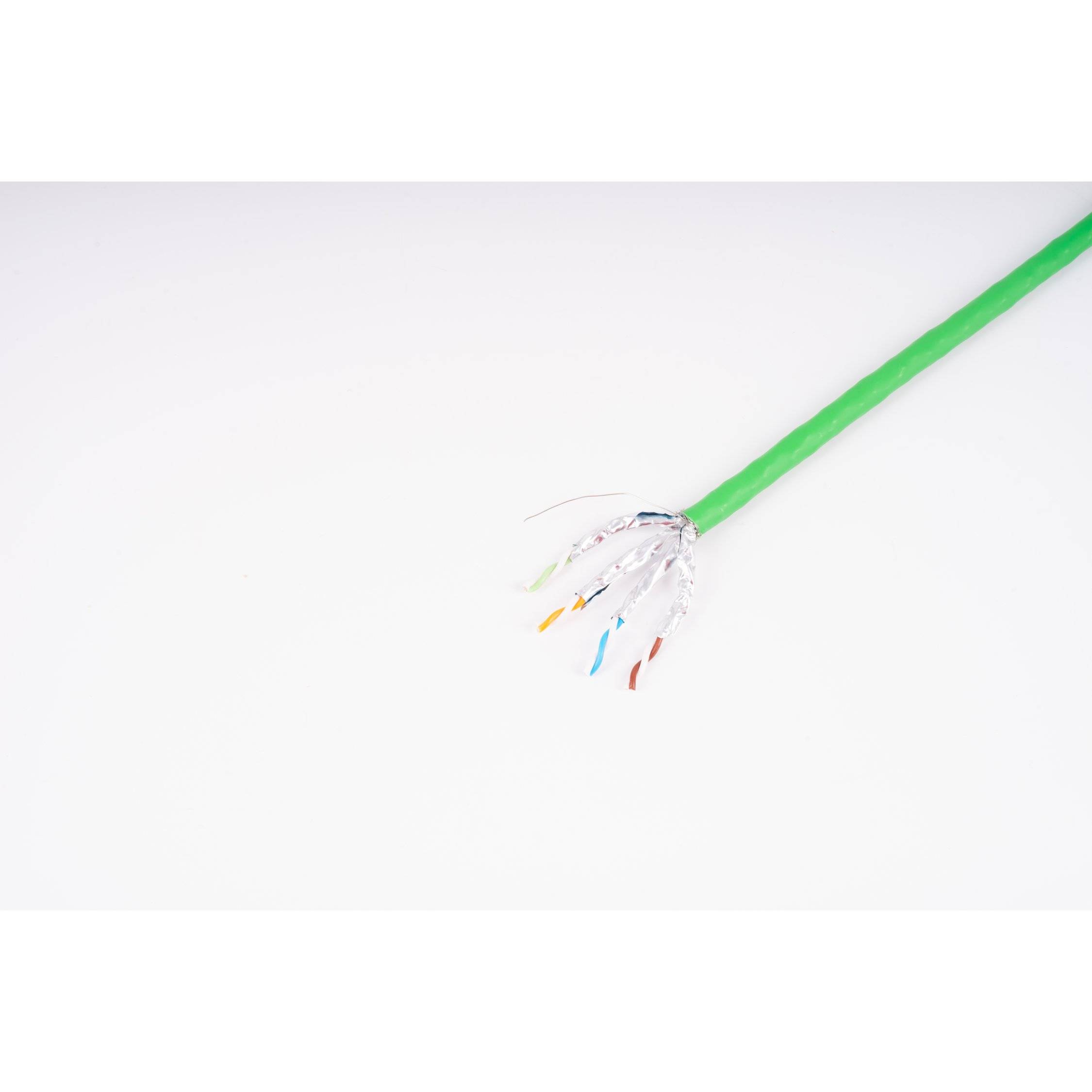 Netzwerkkabel-LAN-Verlegekabel, cat. 8.2, S/FTP, GHMT Zertifizierung, grün, 100,0m