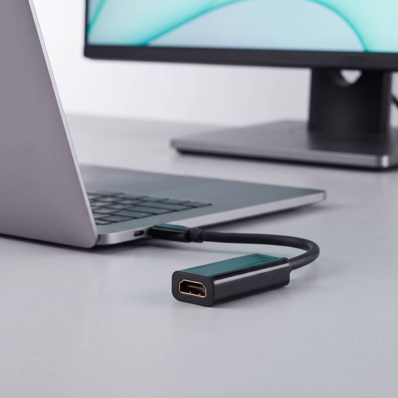 USB-C Adapter, HDMI-A Buchse, 8K60Hz, schwarz