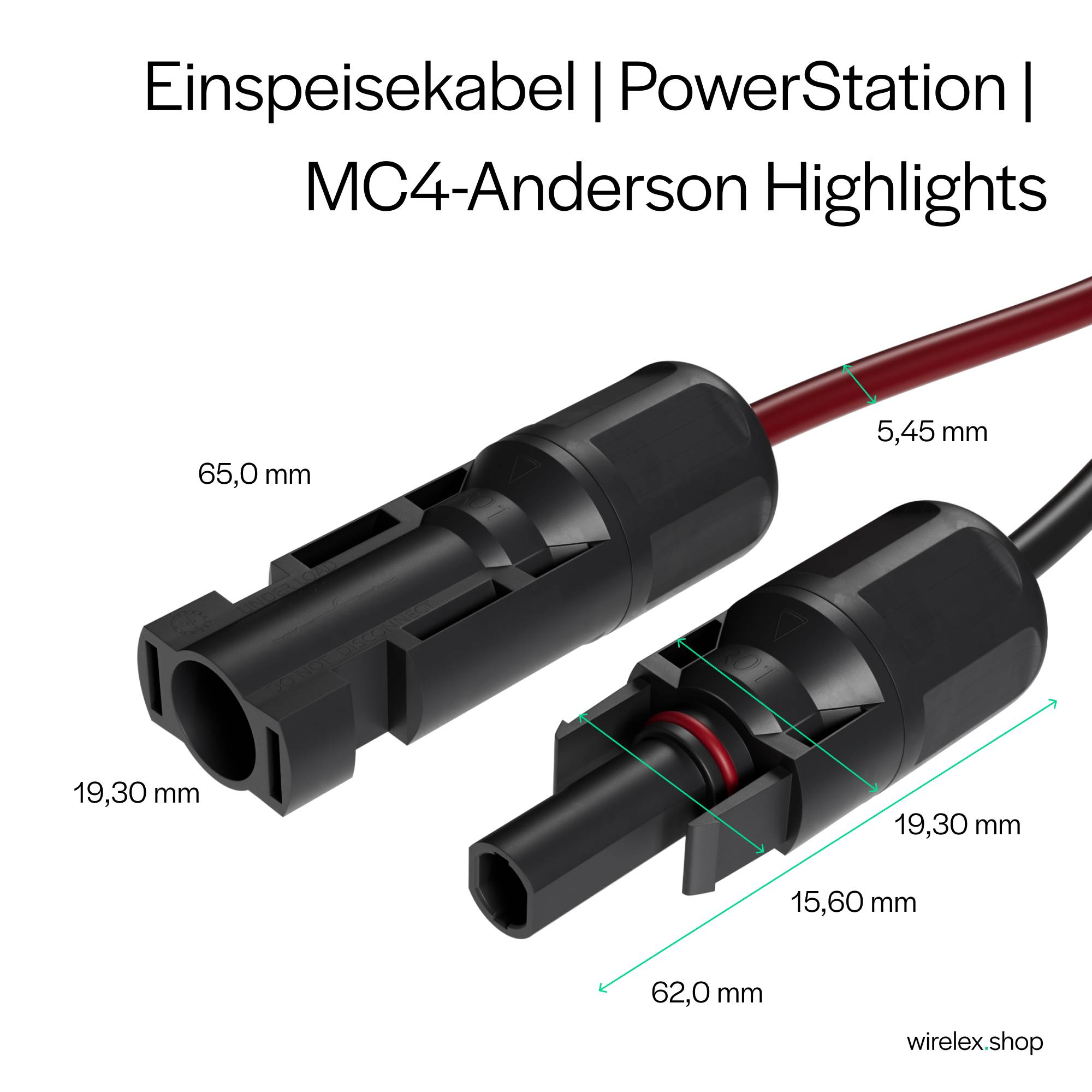 PV PowerStation-Einspeisekabel, MC4-Anderson, 3m