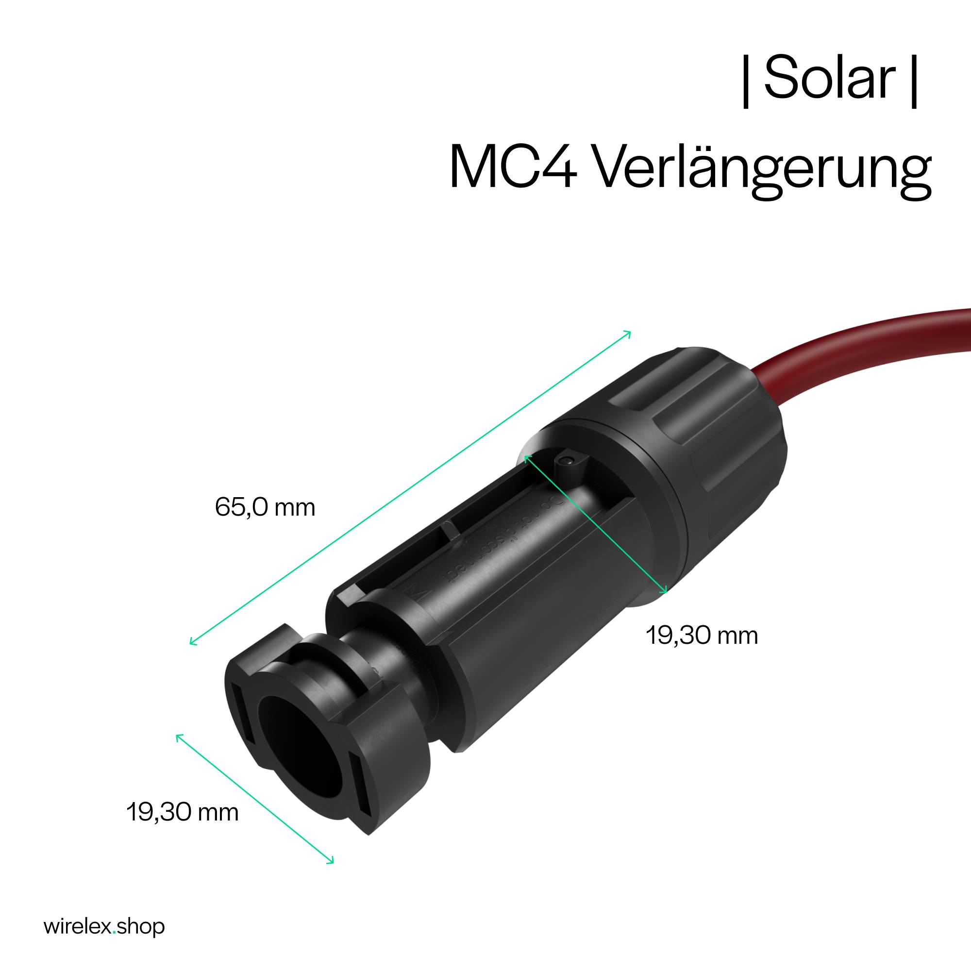 MC4 Verlängerung, 4mm², 2er Set rot/schwarz, 5m