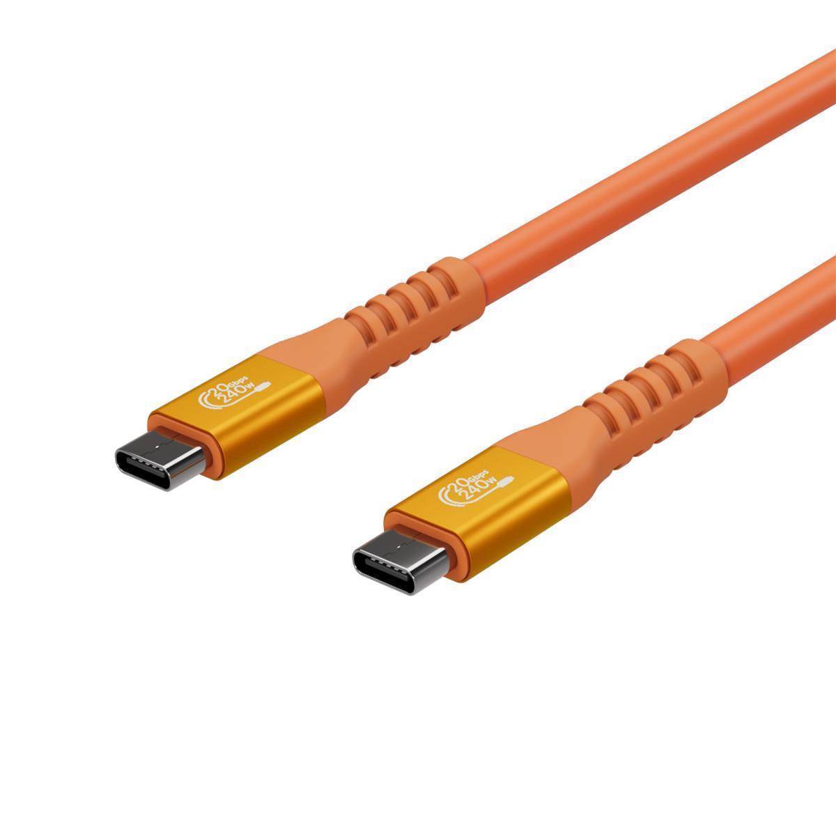 Flexline®-USB-C® Ladekabel, USB 3.2, 240W, orange, 0,25m