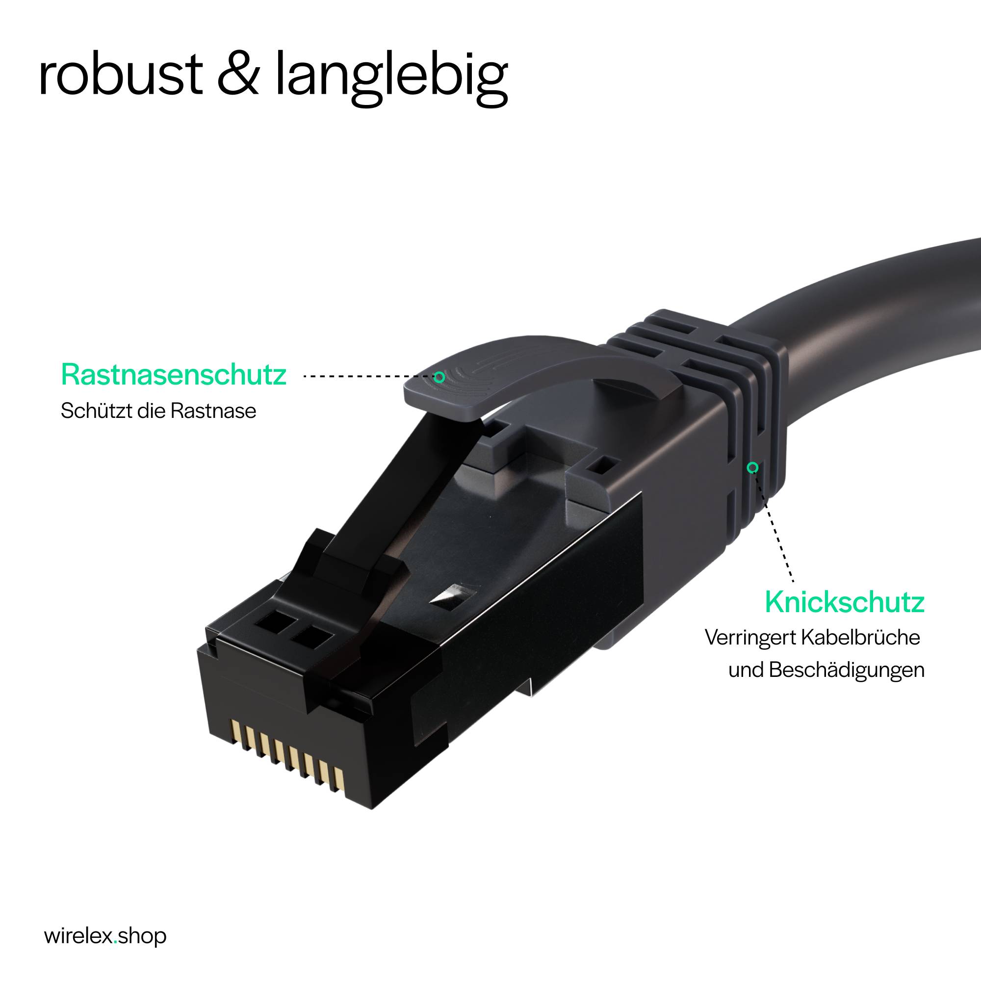 Netzwerkkabel RJ45 Cat. 6A Armored (Trittfest), U/FTP, grau 3,00m
