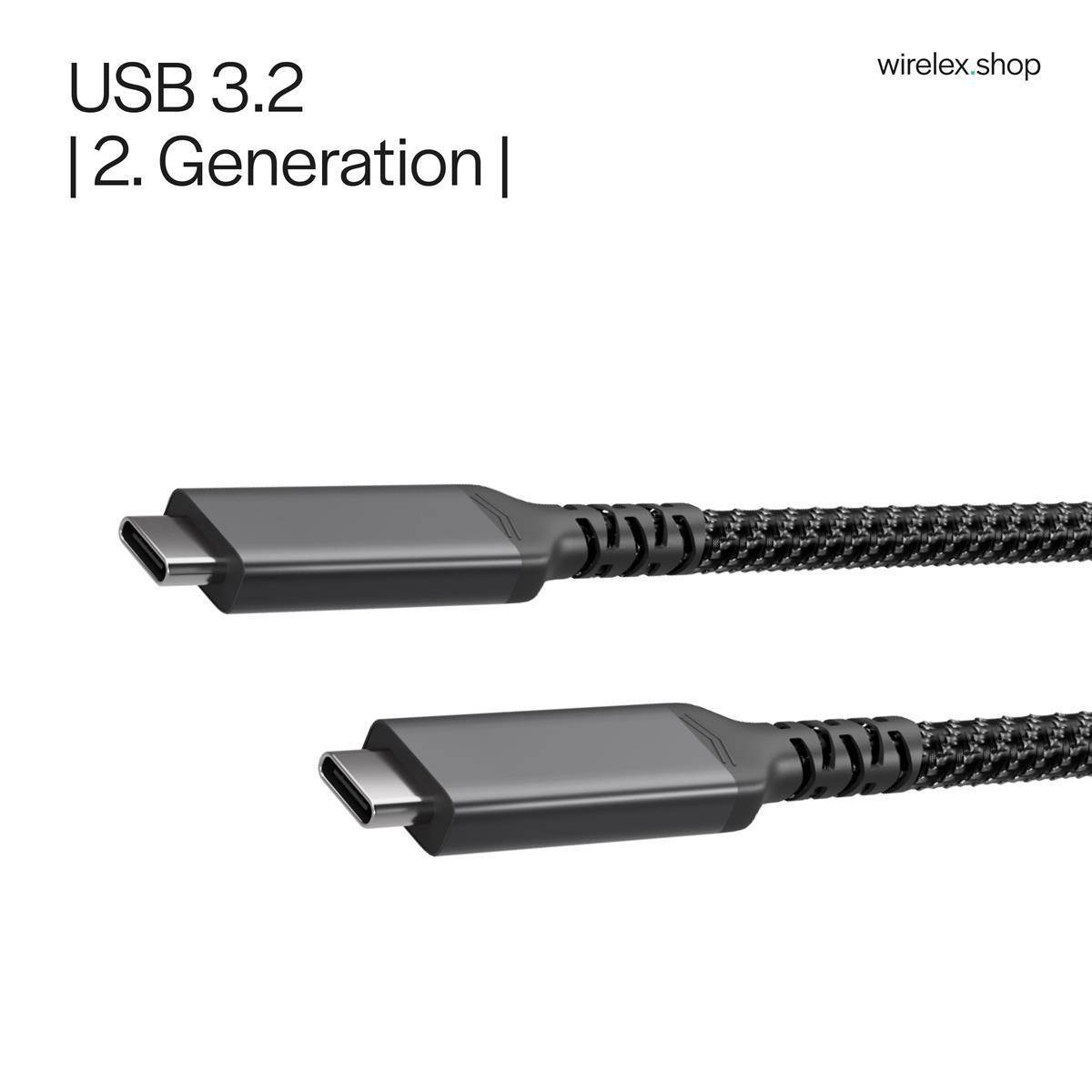 Flexline®-USB-C Ladekabel, 3.2, 100W PD, Textil, 1m