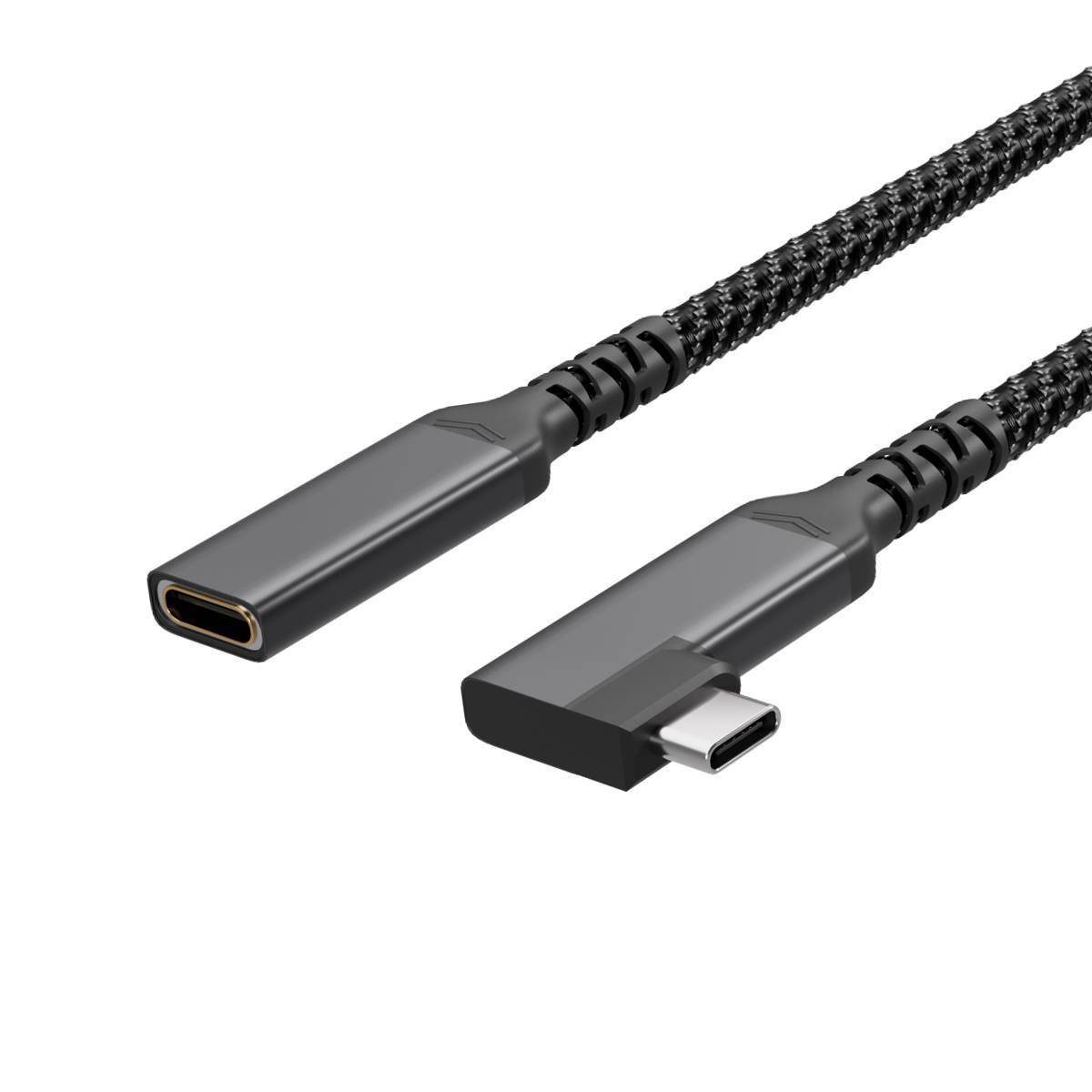 Flexline®-USB-C Verlängerungskabel, 3.2, 90°, PD, Textil, 0,5m