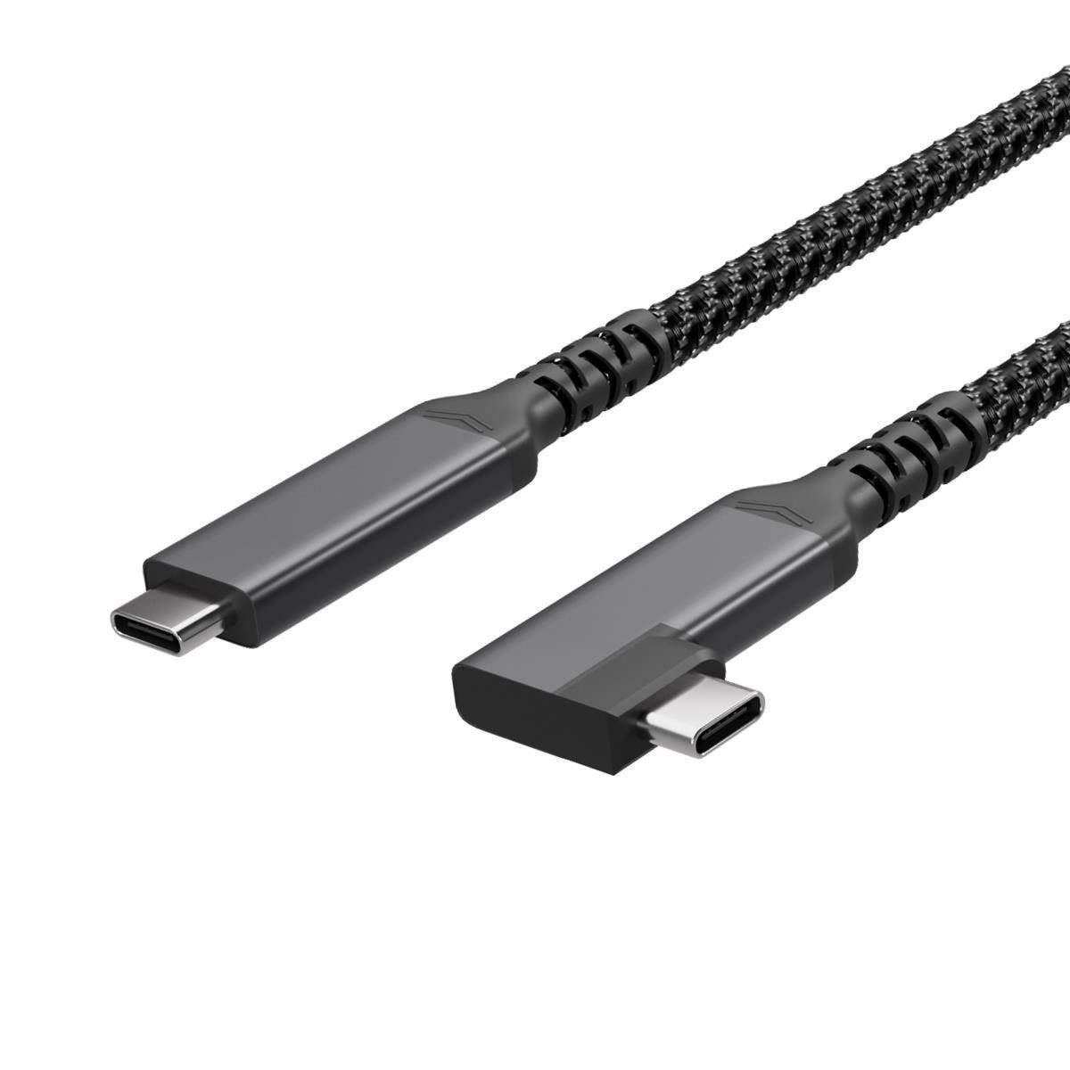 USB-C Ladekabel, 3.2, 90°, 100W PD, Textil, 2m