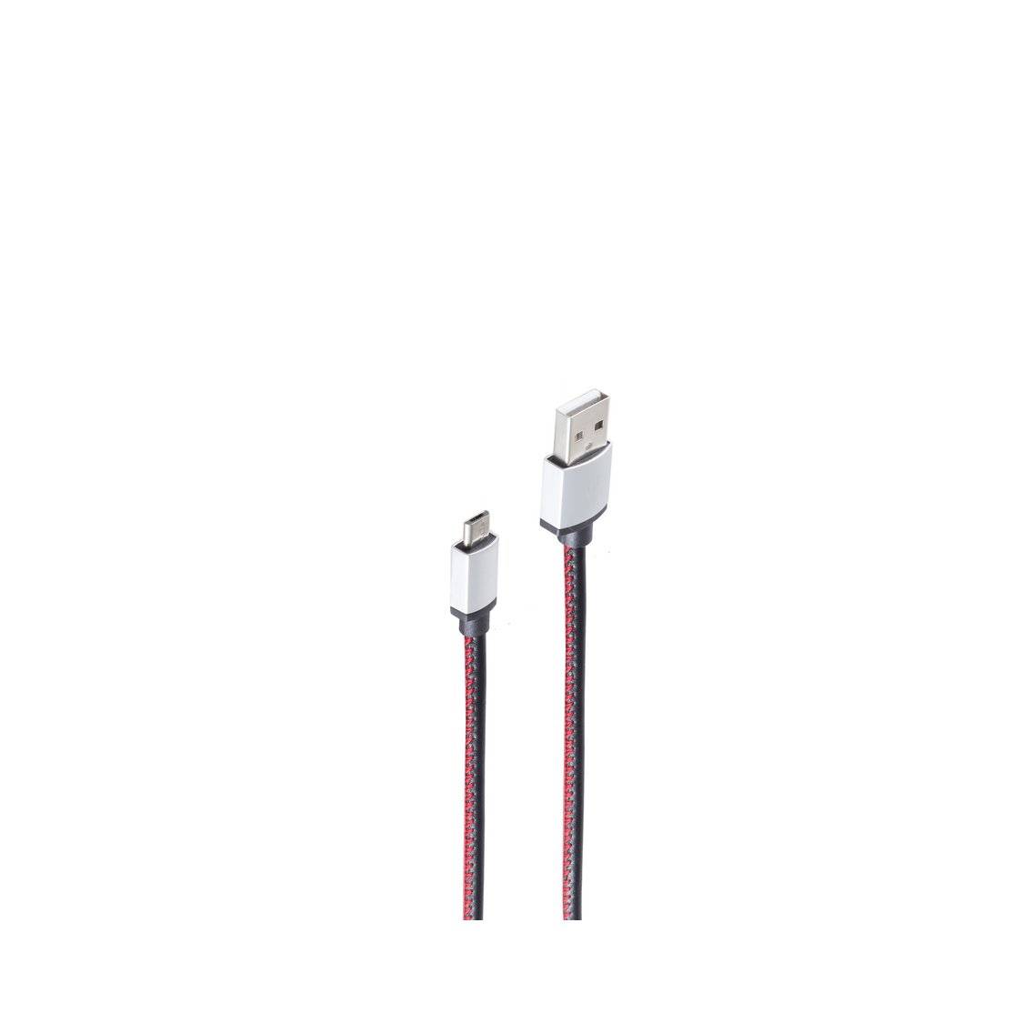 USB-Ladekabel A Stecker / USB Micro B schwarz 0,9m