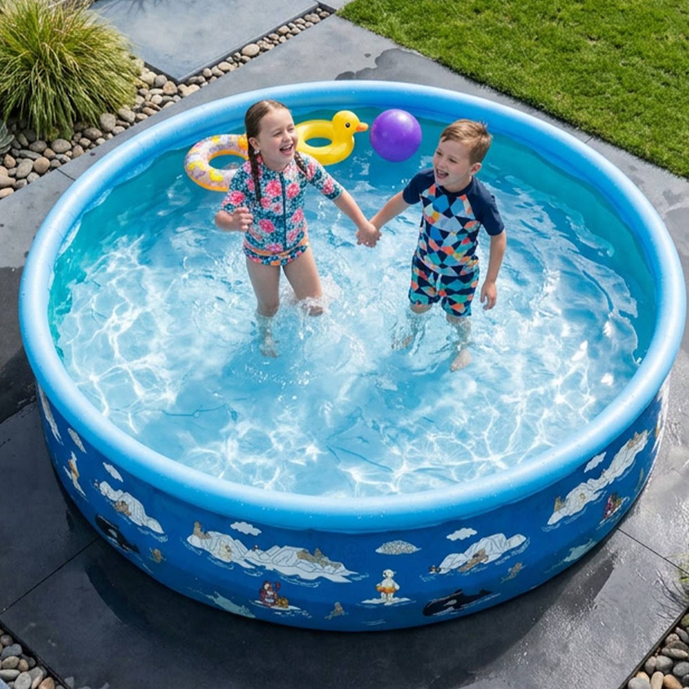 Happy People 77407 Planschbecken Kinderpool Arctic Friends (185x39cm)