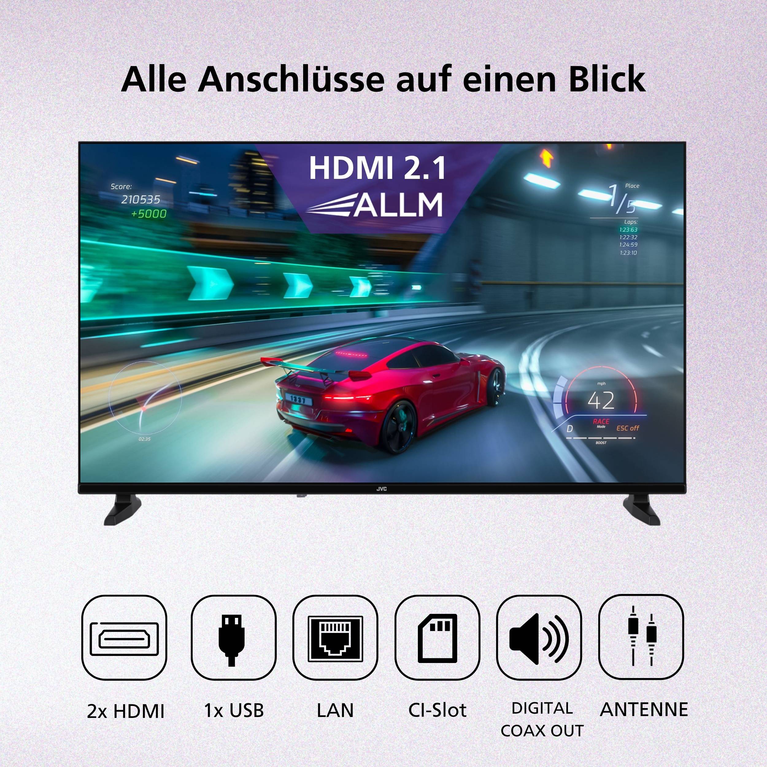 JVC LT-55VU3655 55 Zoll Fernseher 4K UHD Smart TV by TiVo mit HDR, Triple-Tuner, LED TV (2026)
