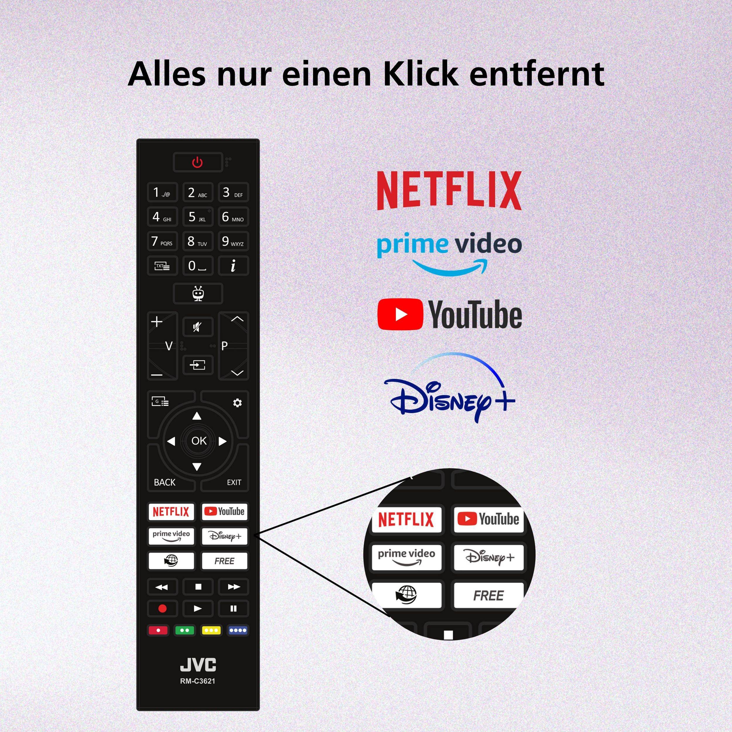 JVC LT-55VU3655 55 Zoll Fernseher 4K UHD Smart TV by TiVo mit HDR, Triple-Tuner, LED TV (2026)