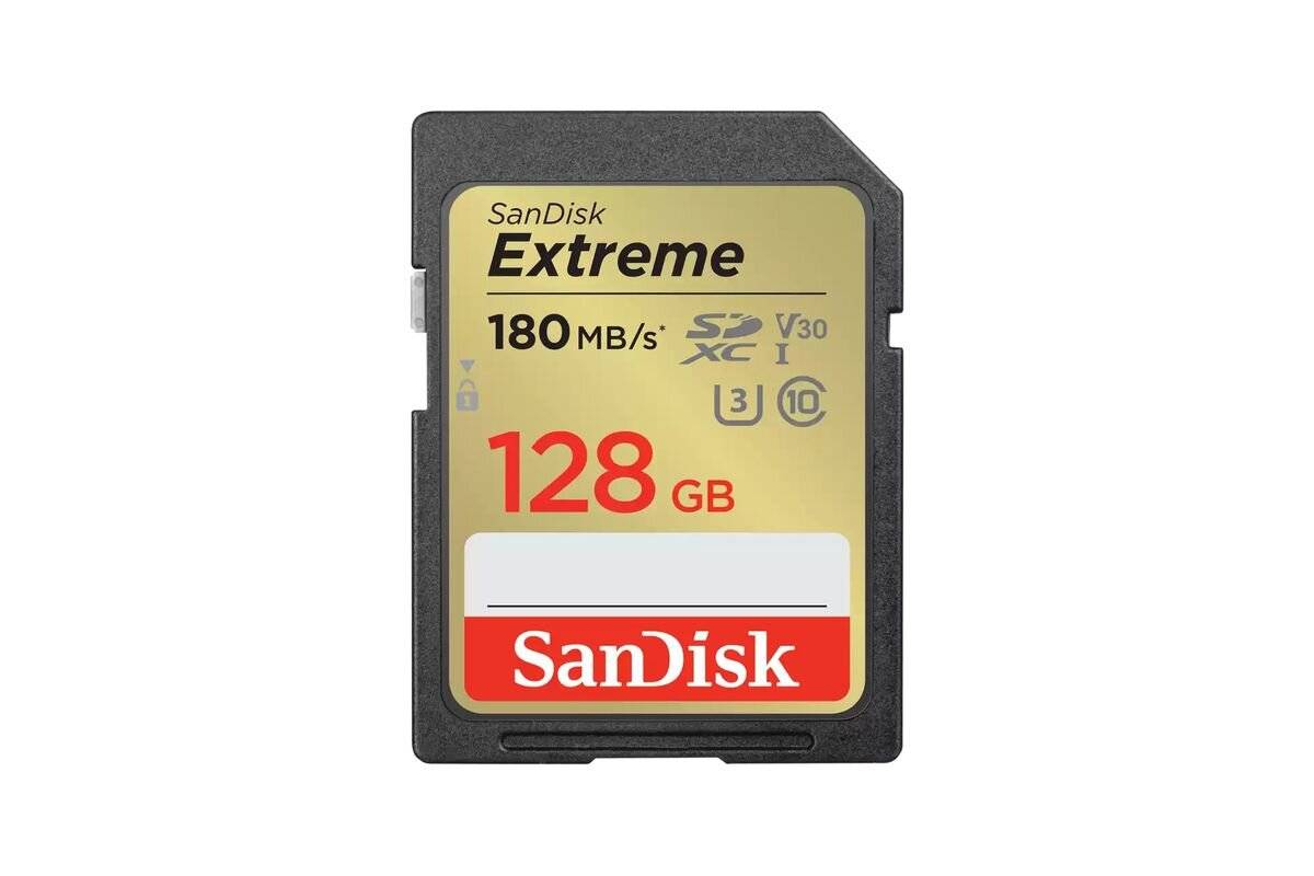 Extreme 128 GB SDXC (UHS-I U3, Class 10, V30)
