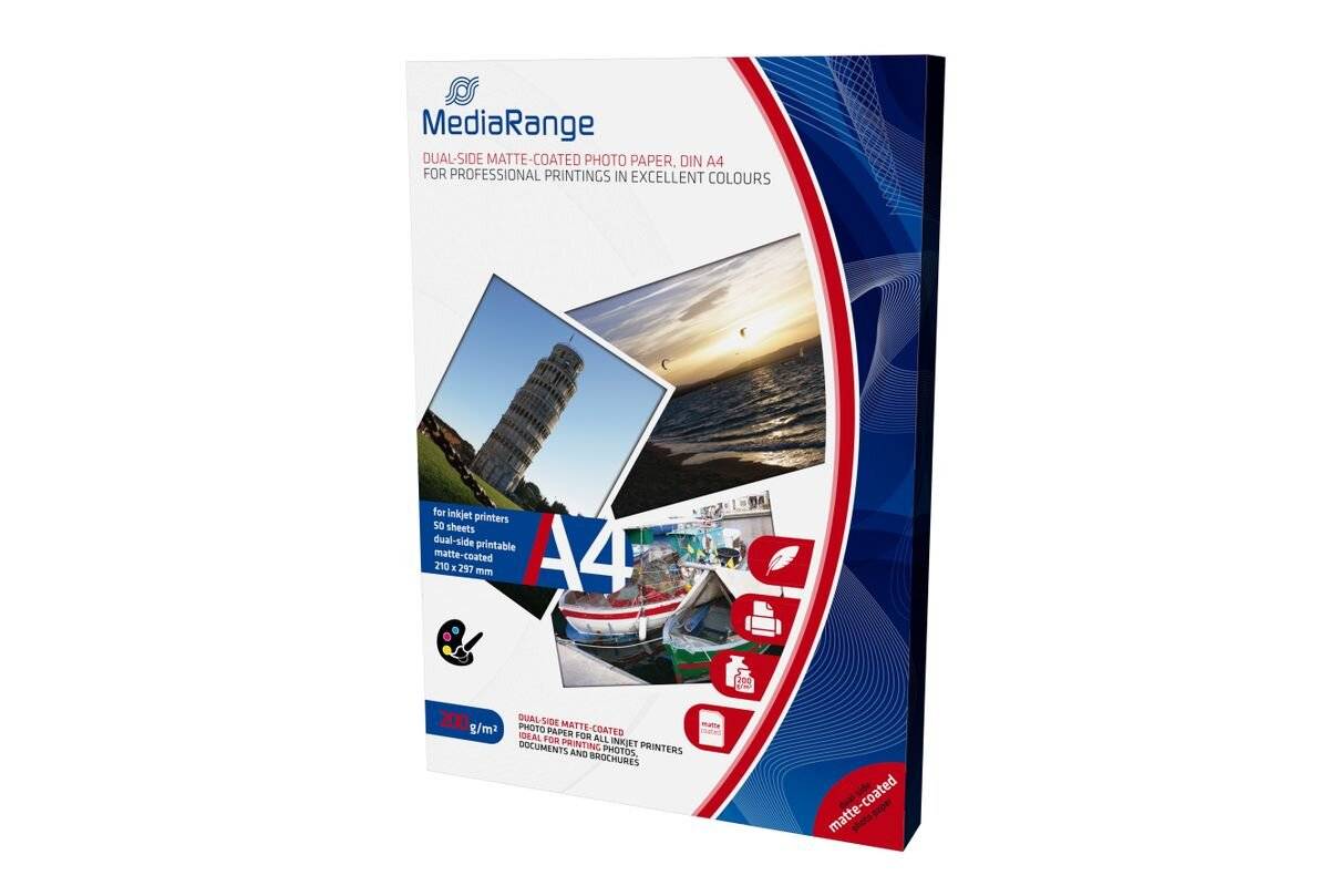 MediaRange Fotopapier MRINK102 DIN A4 matt 200 g/qm 50 Blatt