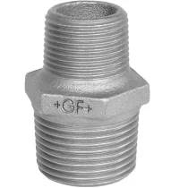 Georg Fischer Doppelnippel reduziert Fig. 245, 1/4"x1/8", Stahl, galvanisch verzinkt, 1 Stk.