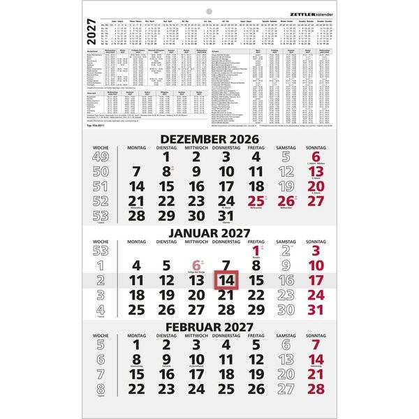 3-Monatskalender 956 29,5x48,5cm 2027