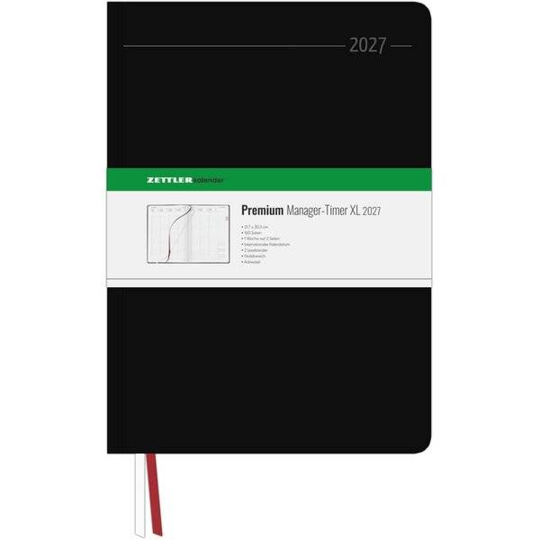 Manager-Timer XL 735 21,7x30,3cm 1 Woche/2 Seiten schwarz 2027