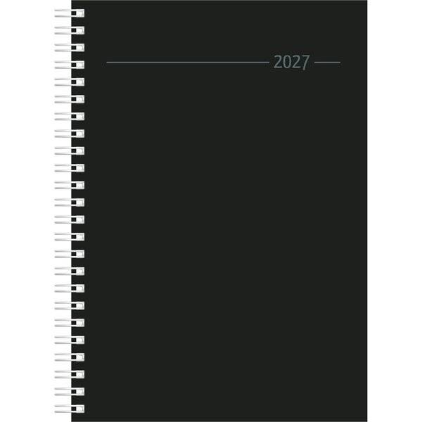 Wochenbuch 766 15x21cm 1 Woche/2 Seiten Balacron schwarz 2027