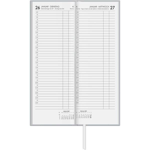 Tagevormerkbuch 808 10,4x29,6cm 1 Tag/1 Seite Recycling grau 2027