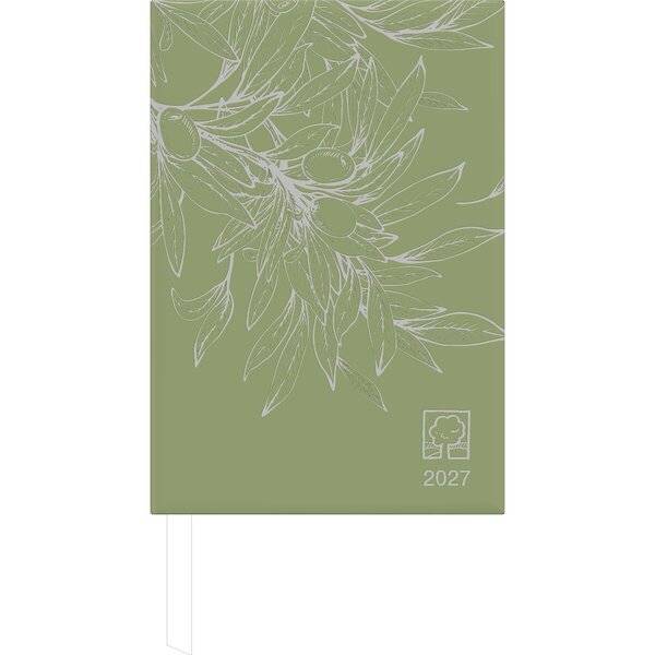 Buchkalender 876 14,5x21cm 1 Tag/1 Seite olive 2027