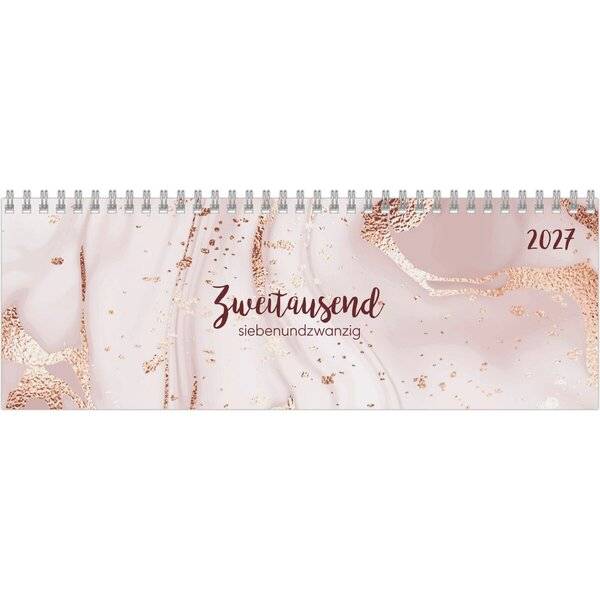 Tischquerkalender 114 Marmor 29,7x10,5cm 1 Woche/2 Seiten 2027