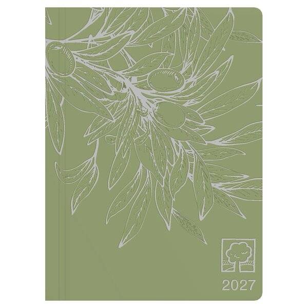 Taschenkalender 610 Recycling 10,2x14,2cm 7 Tage/6 Seiten olive 2027