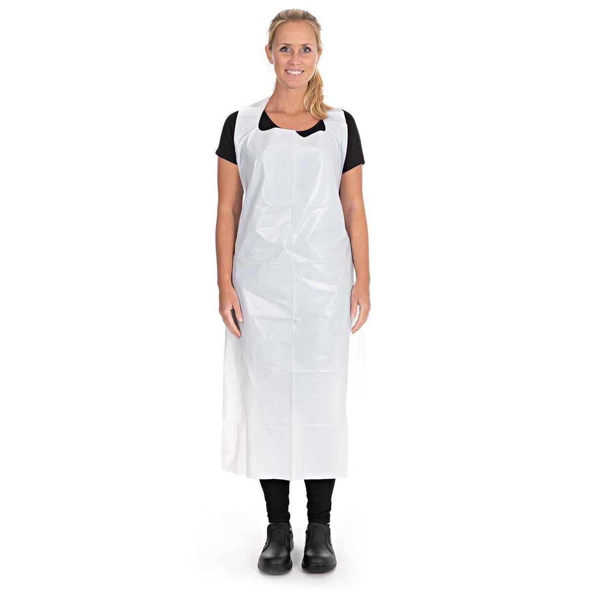 10x Hygonorm 2321 Einwegschürzen ca. 33 my weiß 140 x 75 cm LDPE geblockt gehämmert