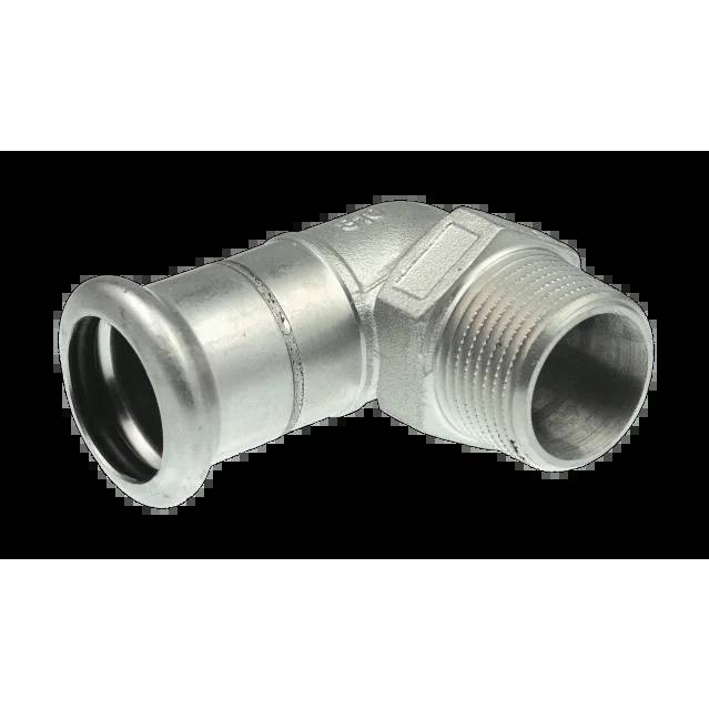 KE Kelit Industrie Edelstahl Press-Übergangswinkel, 90°, 22x3/4", NPI460, Außengewinde, M-Kontur, Edelstahl 1.4301, 1 Stk.