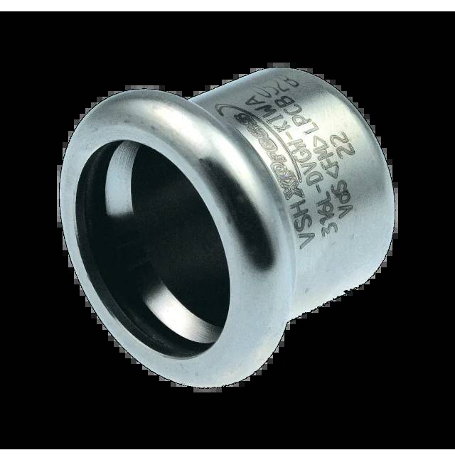 KE Kelit Industrie Edelstahl Press-Kappe, 22mm, NPI471, Pressmuffe, M-Kontur, Edelstahl 1.4301, 1 Stk.