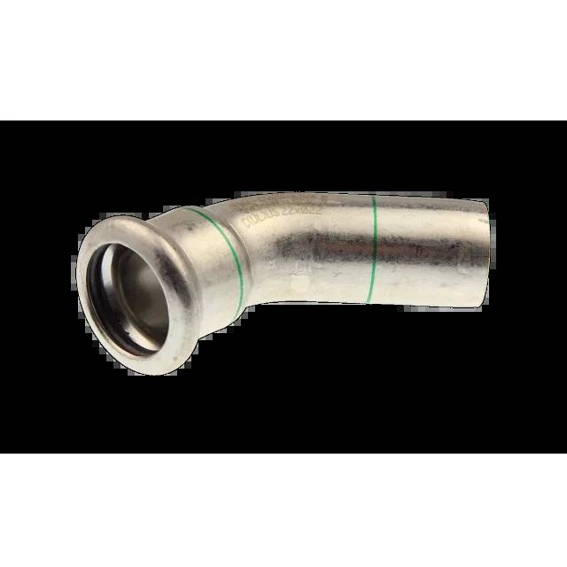 KE Kelit Industrie Edelstahl Press-Winkel, 45°, 22mm, NPI426, Pressmuffe, Zapfen, M-Kontur, Edelstahl 1.4301, 1 Stk.