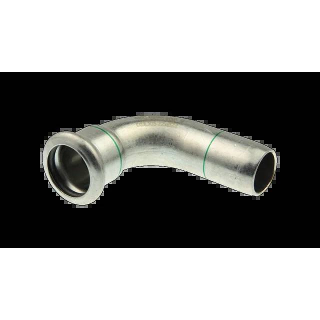 KE Kelit Industrie Edelstahl Press-Bogen, 90°, 22mm, NPI421, Pressmuffe, Zapfen, M-Kontur, Edelstahl 1.4301, 1 Stk.