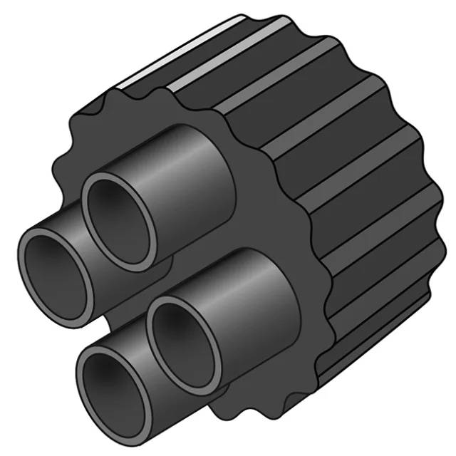 KE Kelit Isolierabschluss PEX62, 4x32-50, für QUATTRO-PEX PEX04, Mantelrohr Ø140–160mm, PE-HD, 1 Stk.