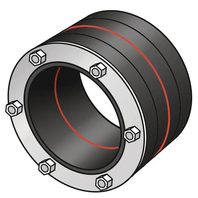 KE Kelit Ringraumdichtung PEX77WP, PEX04 200/160, mit Clipringen und Isoring, gegen drückendes Wasser, 1 Stk.