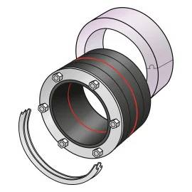 KE Kelit Ringraumdichtung PEX77WP, PEX04 200/160, mit Clipringen und Isoring, gegen drückendes Wasser, 1 Stk.