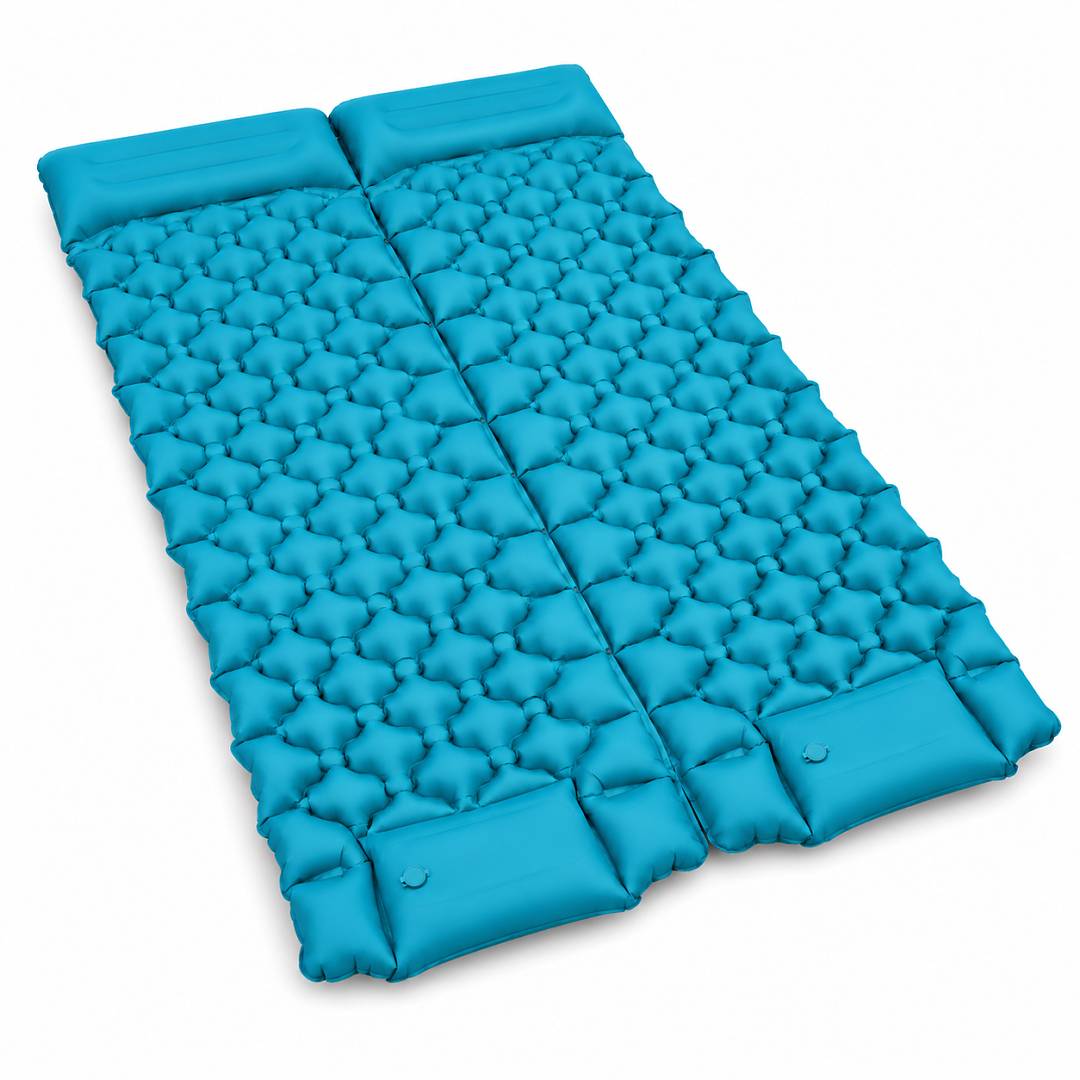 2xCamping Isomatte, Isomatte Camping Aufblasbar, 8.5cm Dicke Isomatten Camping Ultraleicht mit Kissen Isomatte Selbstaufblare Schlafmatte für