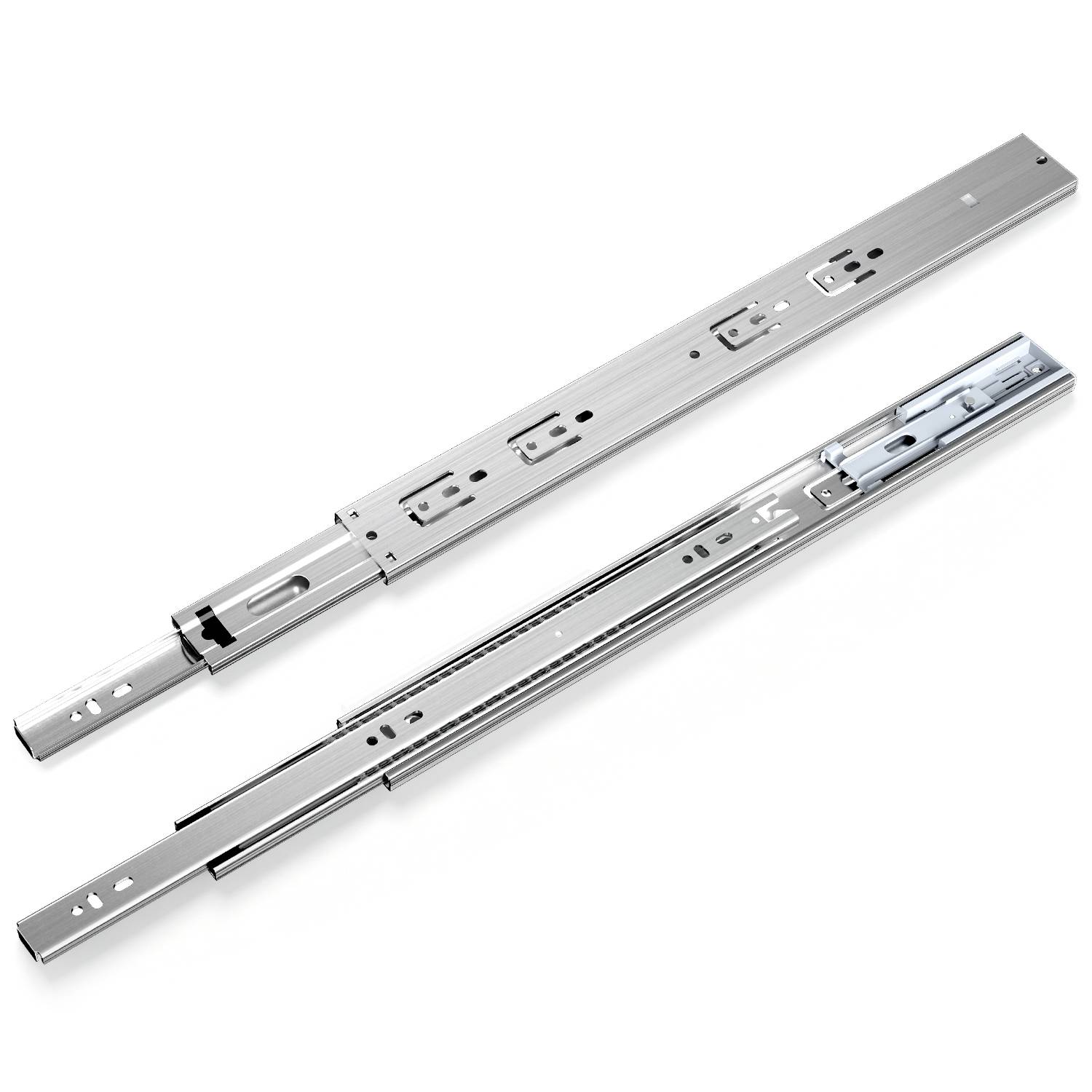Schubladenschienen, 3-teilig Vollauszug mit Soft-Close & Selbsteinzug, 76 kg Tragkraft, kaltgewalzter Stahl Länge 450mm 4Paar