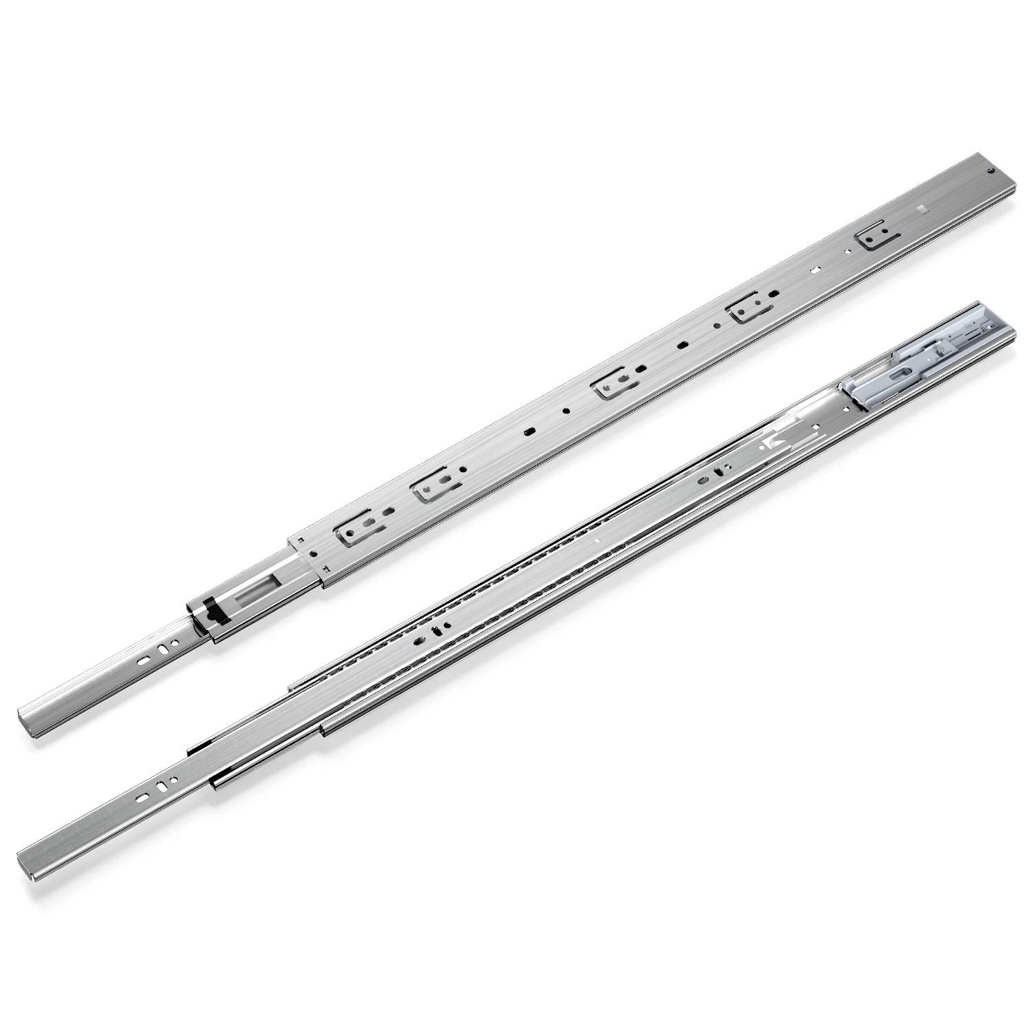 Schubladenschienen, 3-teilig Vollauszug mit Soft-Close & Selbsteinzug, 80 kg Tragkraft, kaltgewalzter Stahl Länge 650mm 4Paar