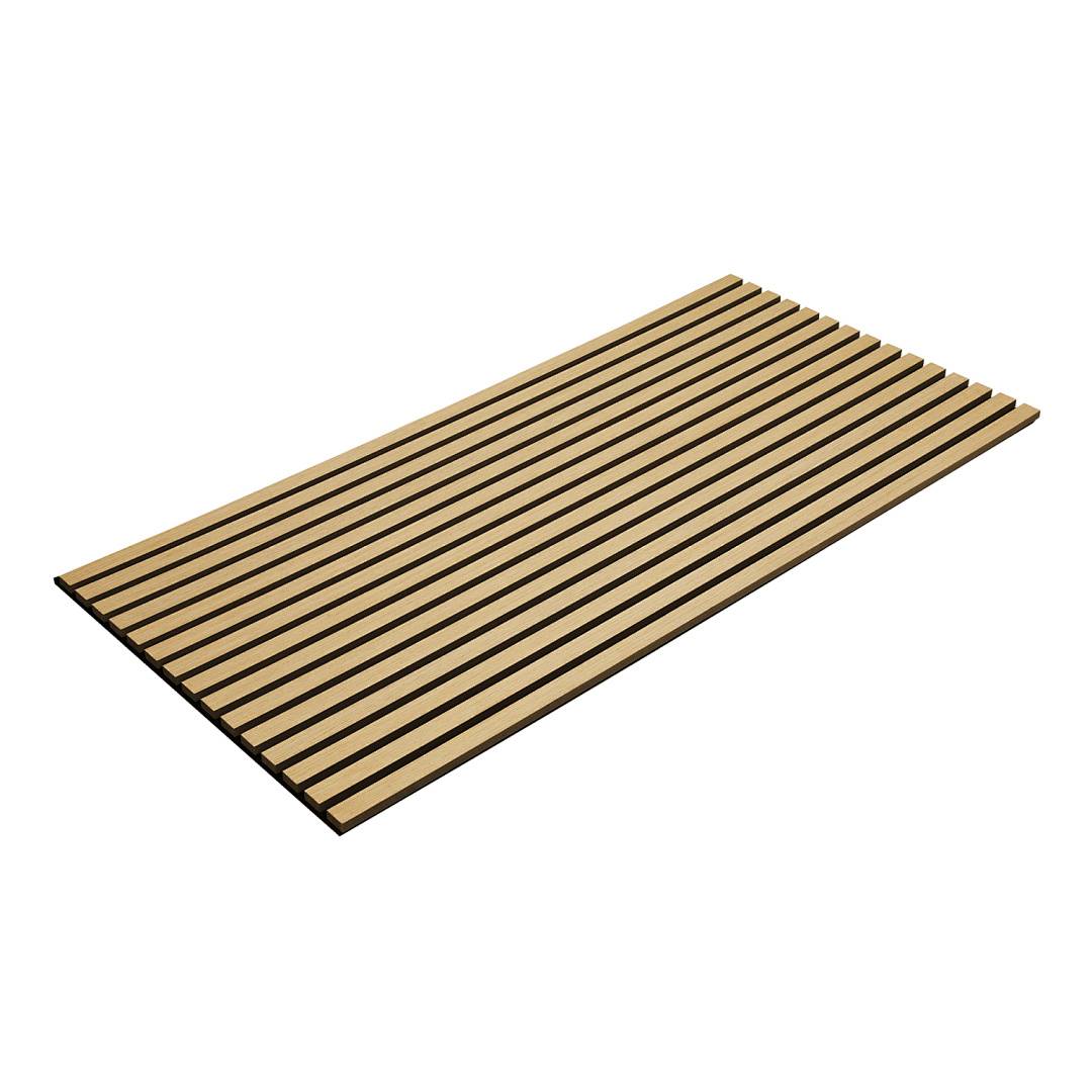 8x Akustikpaneel Holz 120x60 cm Wandpaneele MDF-Lamellen auf PET-Filz, Lamellenwand Schallschutz Raumakustik Eiche