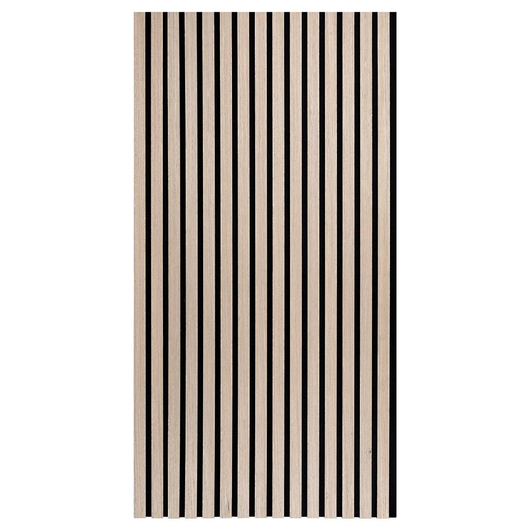 1x Akustikpaneel selbstklebend 120x60 cm Wandpaneel MDF/PET-Filz, Lamellenwand Schallschutz ohne Bohren Eiche Dekor