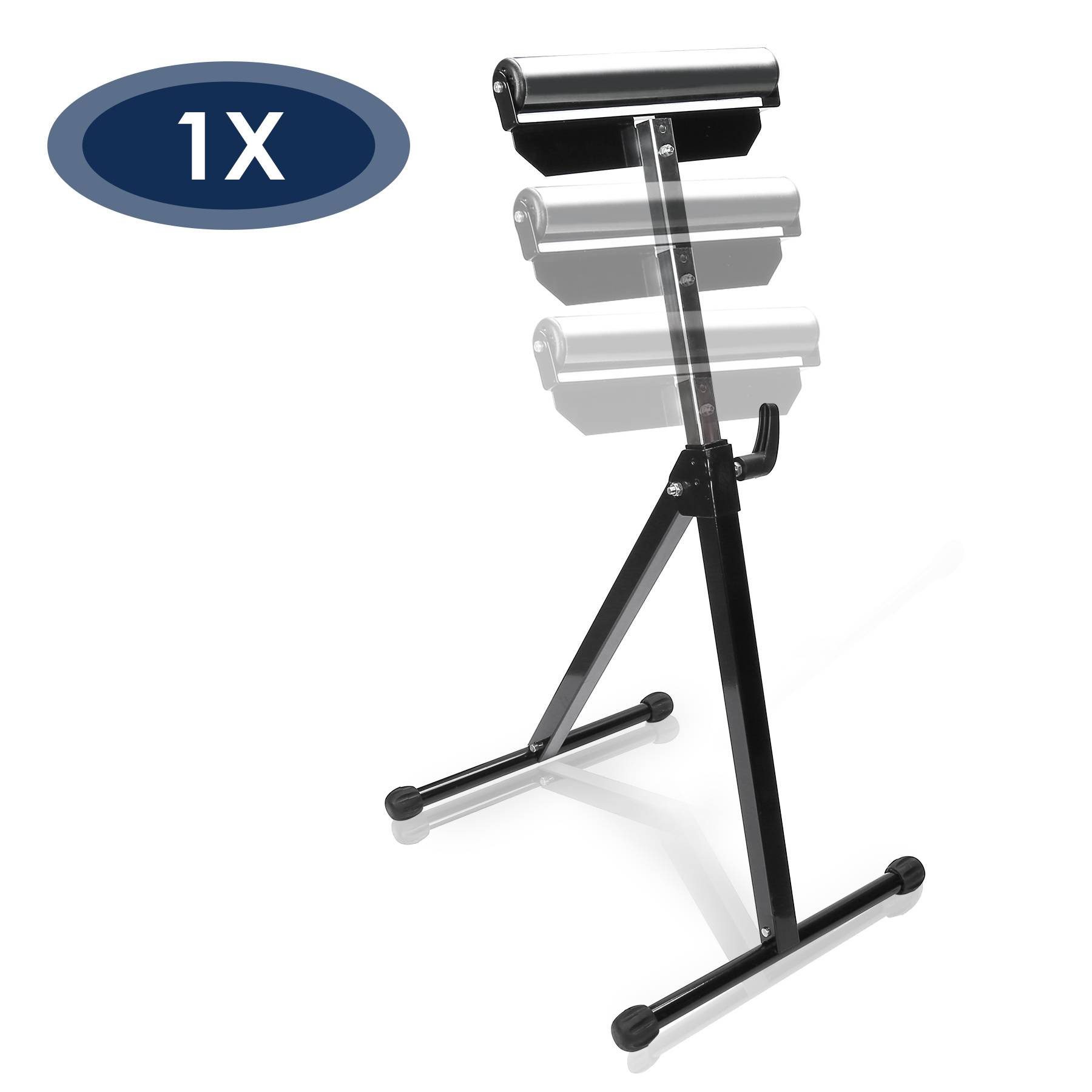 Rollenbock x1, verstellbar 68,2-108 cm, Auflagerolle 29,5 cm, klappbarer A3-Stahlständer, 60 kg/Stück