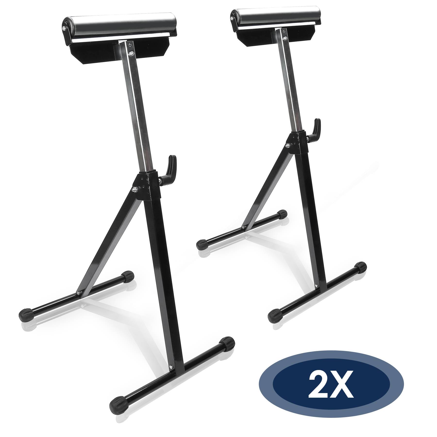 Rollenböcke x2, verstellbar 68,2-108 cm, Auflagerolle 29,5 cm, klappbare A3-Stahlständer, 60 kg/Stück