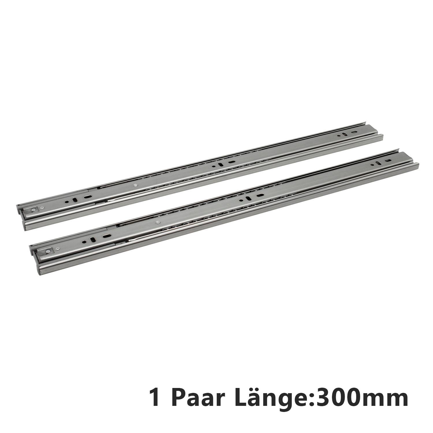 2Paar Schubladenschienen Vollauszug, robuste Teleskopschienen mit automatischem Selbsteinzug, Soft-Close, 45 kg belastbar, für Küche Bad Büro Läng