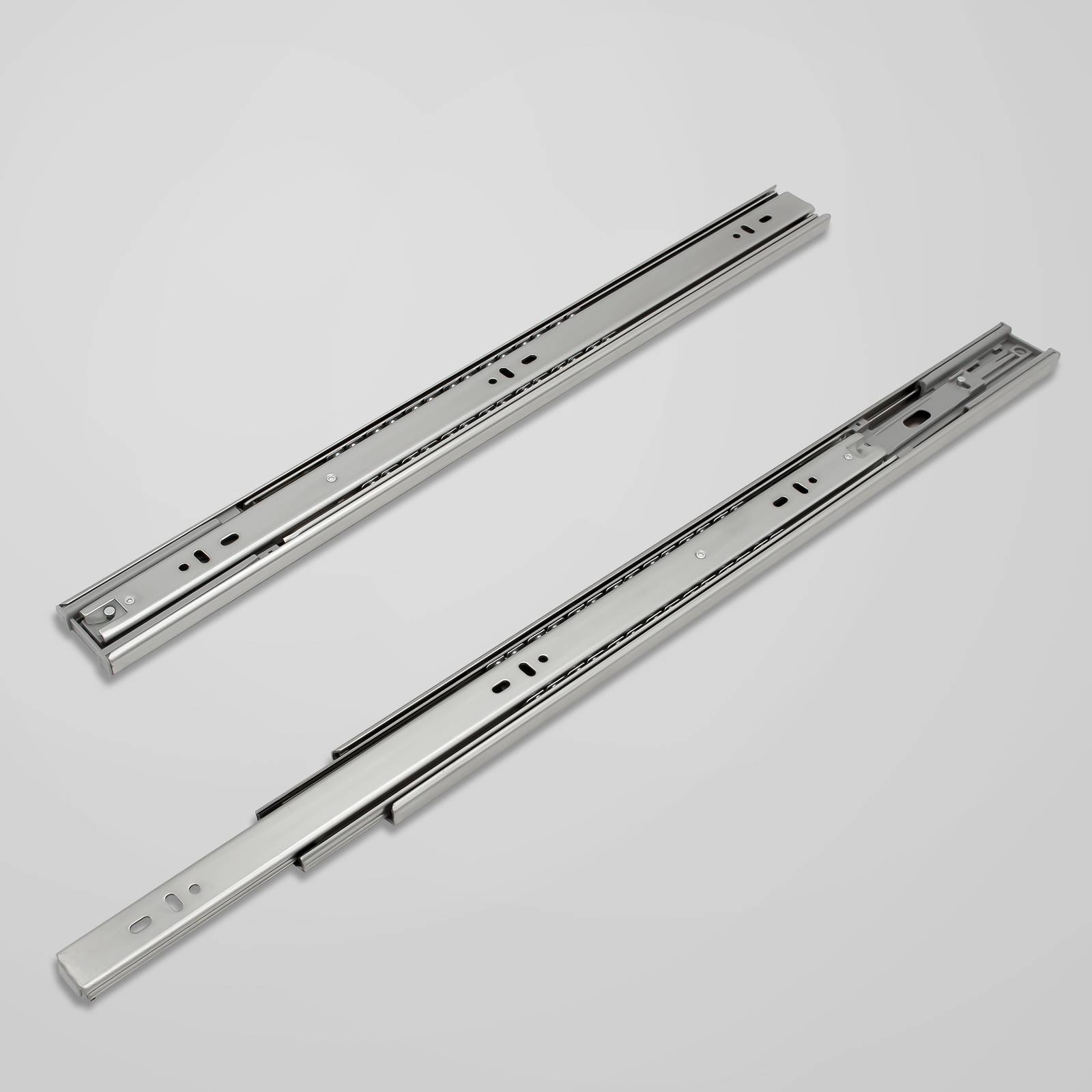 Schubladenschienen, 3-teilig Vollauszug mit Soft-Close & Selbsteinzug, 68 kg Tragkraft, kaltgewalzter Stahl Länge 500mm 3Paar
