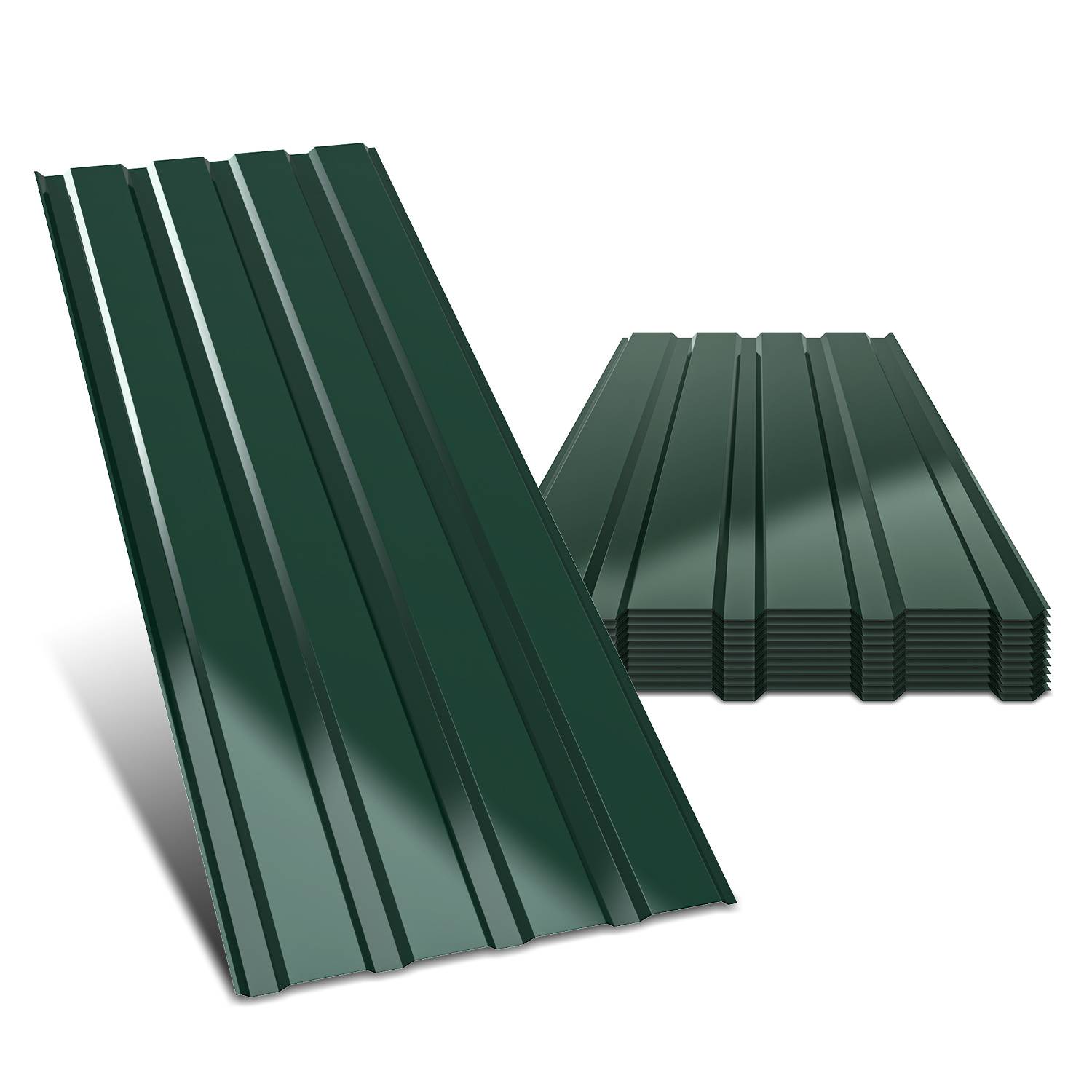 12x Profilblech Trapezblech Dachblech 115 x 45 cm, Verzinktes Stahlblech - Wellenprofil in Grün, Dachplatten für Dächer, Carports, Gartenhaus